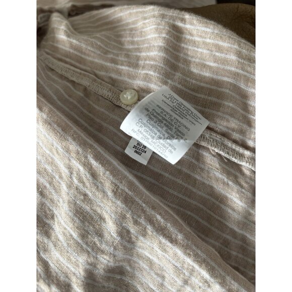 J. Crew Womens Linen Top SMALL Striped Button Up Shirt Embroidery - Picture 7 of 16